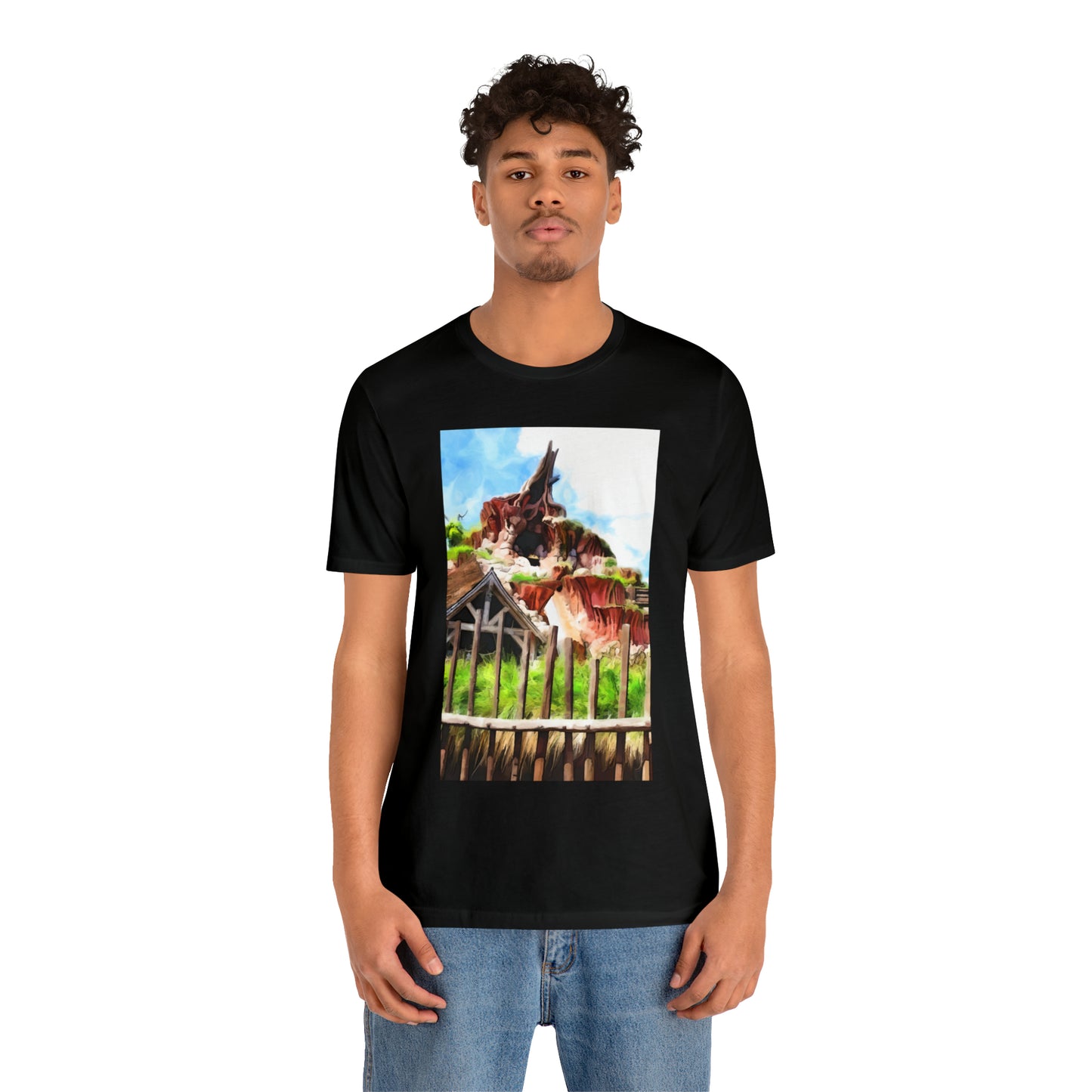 Unisex Jersey Short Sleeve Tee Painting of Disneyland ~ SPLASH MOUNTAIN