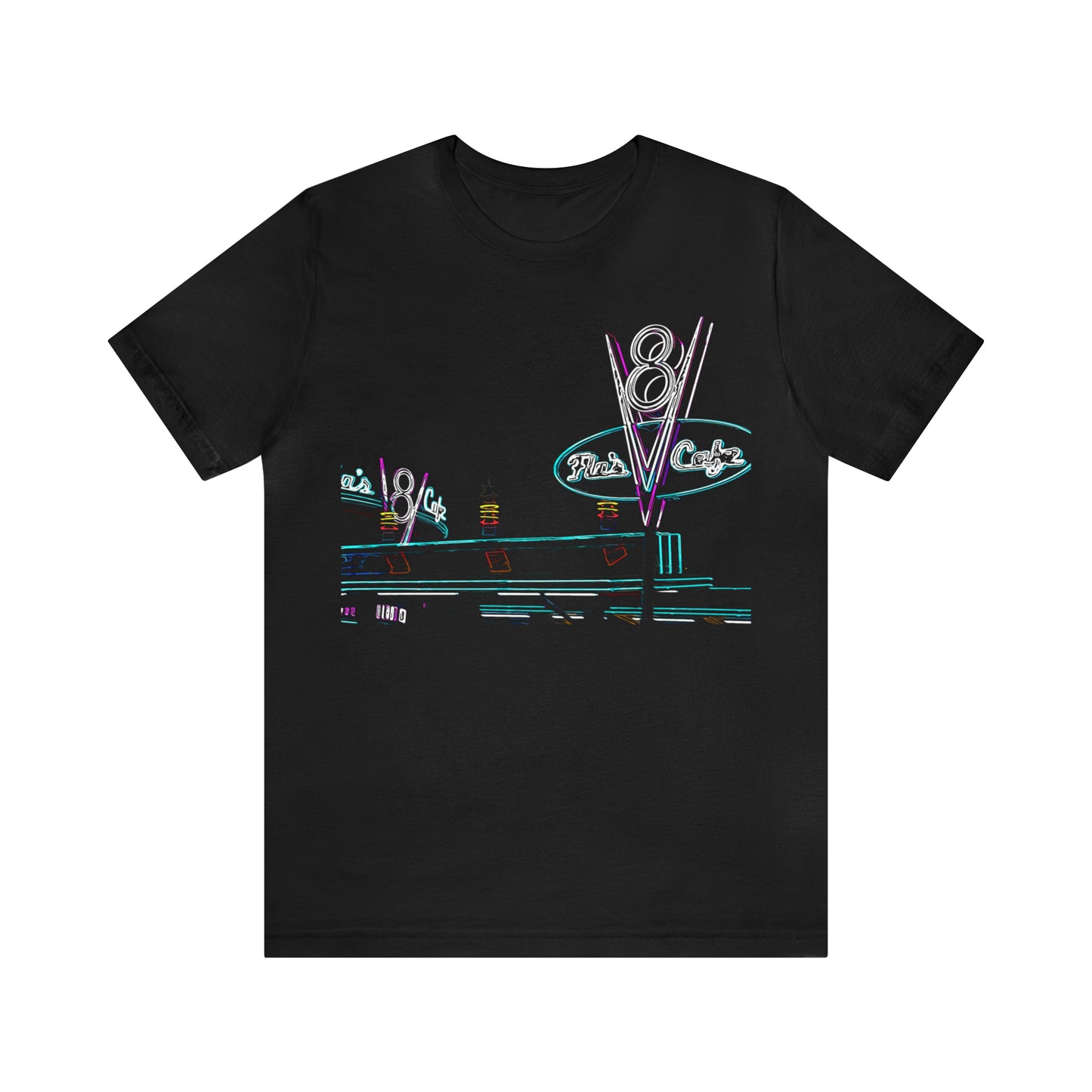 Unisex Jersey Short Sleeve Tee Painting of Disneyland Resort DCA Flo's V8 Cafe