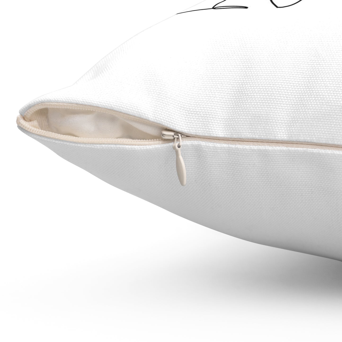 Spun Polyester Square Pillow Elephant with baby symbol one line drawing