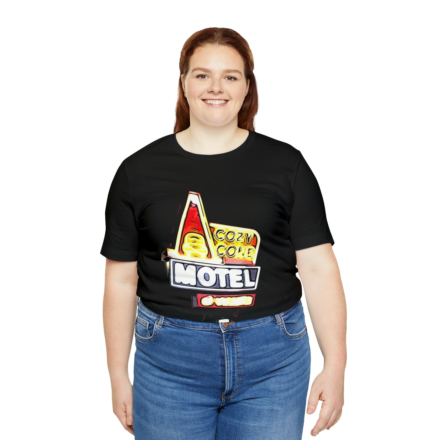 Unisex Jersey Short Sleeve Tee painting of Disneyland DCA Cozy Cone's Motel