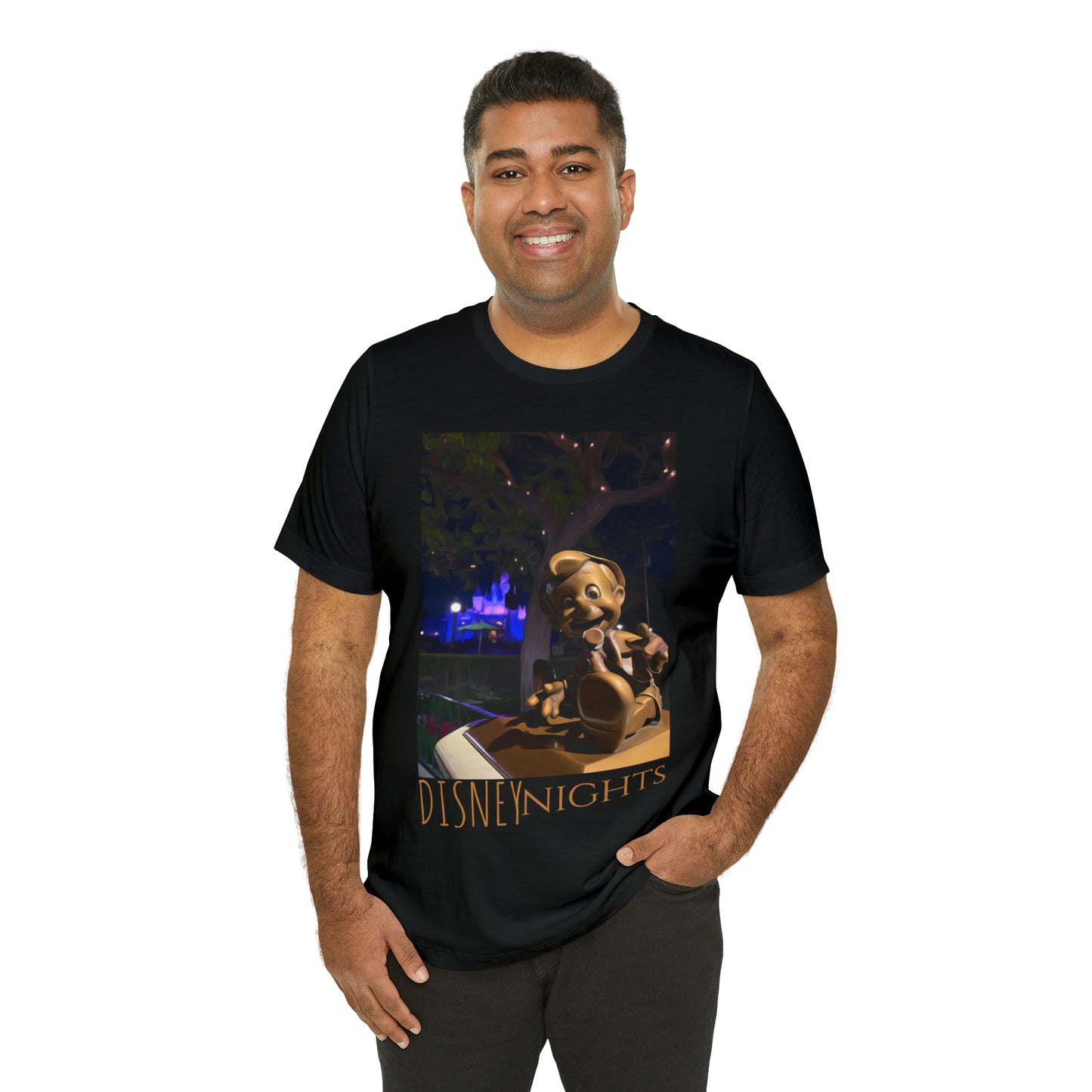 Unisex Jersey Short Sleeve Tee Painting of Its A DISNEY Thing PINOCCHIO'S STATUE