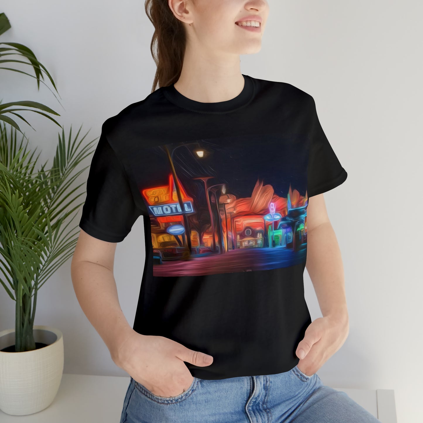 Unisex Jersey Short Sleeve Tee Painting of Disneyland DCA RADIATOR SPRINGS