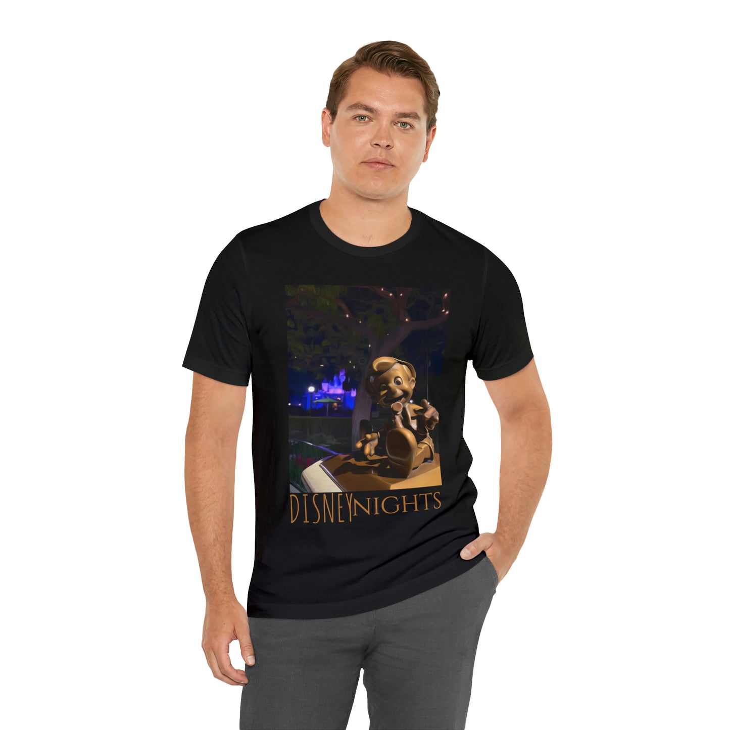 Unisex Jersey Short Sleeve Tee Painting of Its A DISNEY Thing PINOCCHIO'S STATUE
