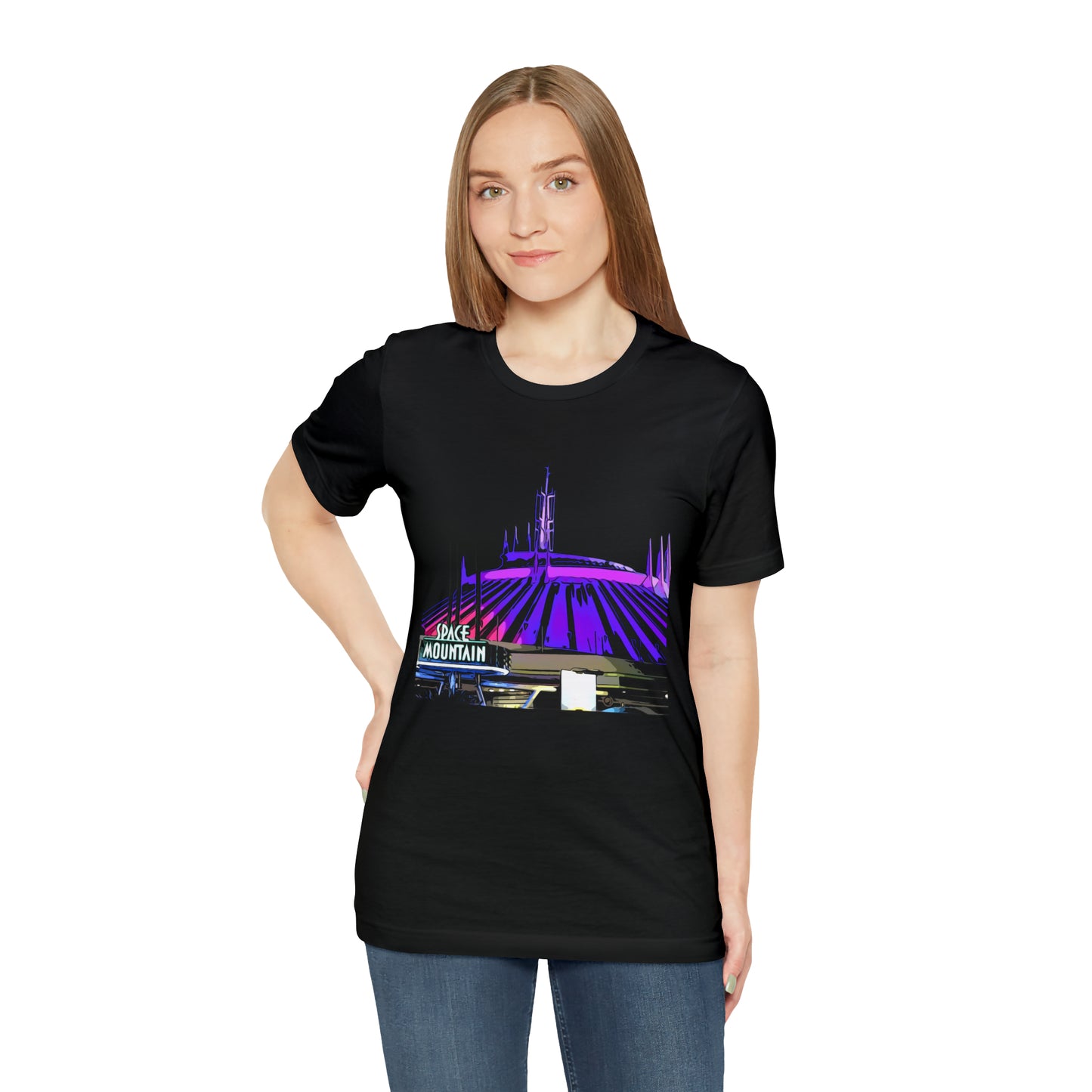 Unisex Jersey Short Sleeve Tee Painting of Disneyland ~SPACE MOUNTAIN Ride