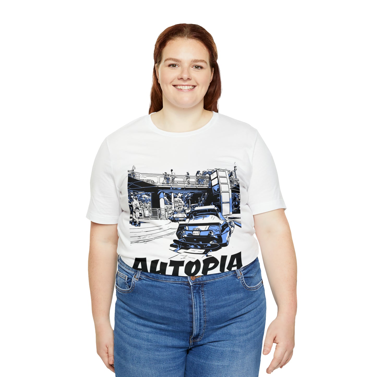 Unisex Jersey Short Sleeve Tee Painting of Disneyland AUTOPIA