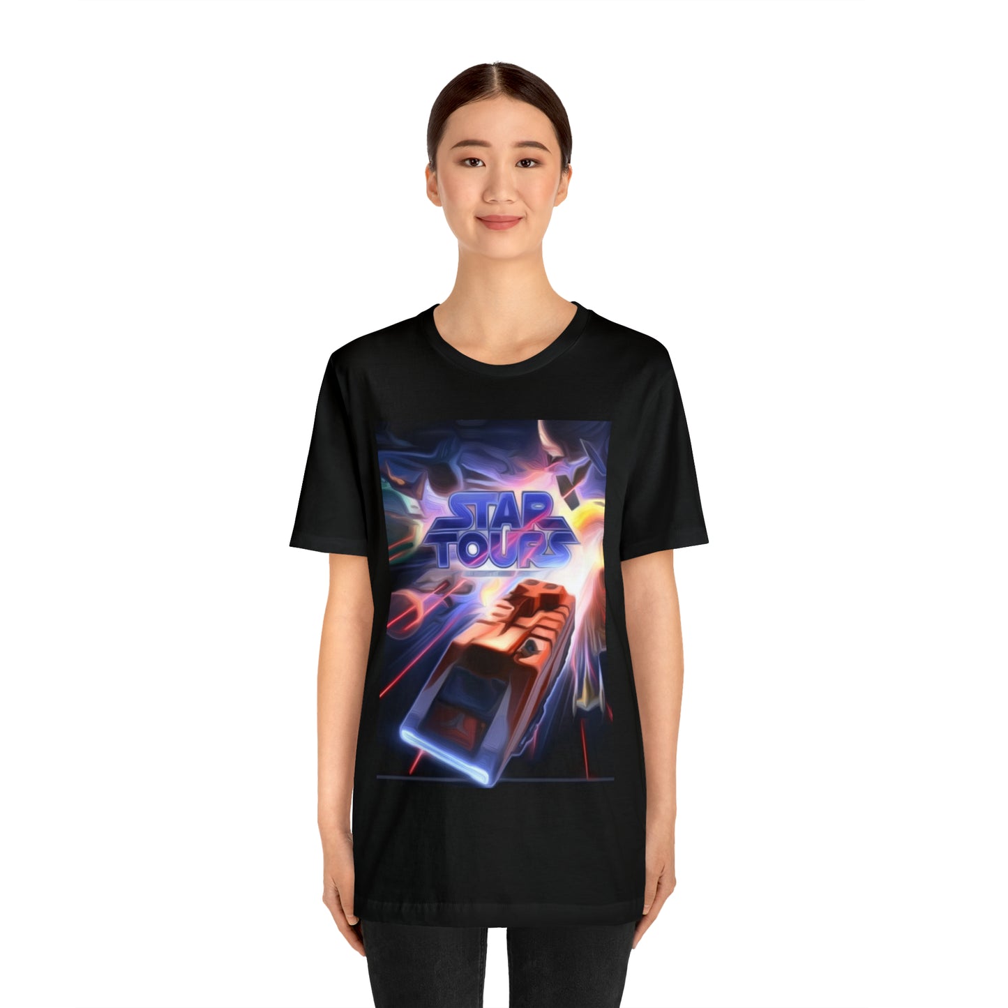 Unisex Jersey Short Sleeve Tee Painting of Disneyland STAR TOURS Poster