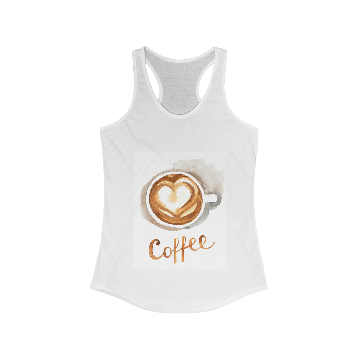 Women's Ideal Racerback Tank watercolor coffee cup - top view