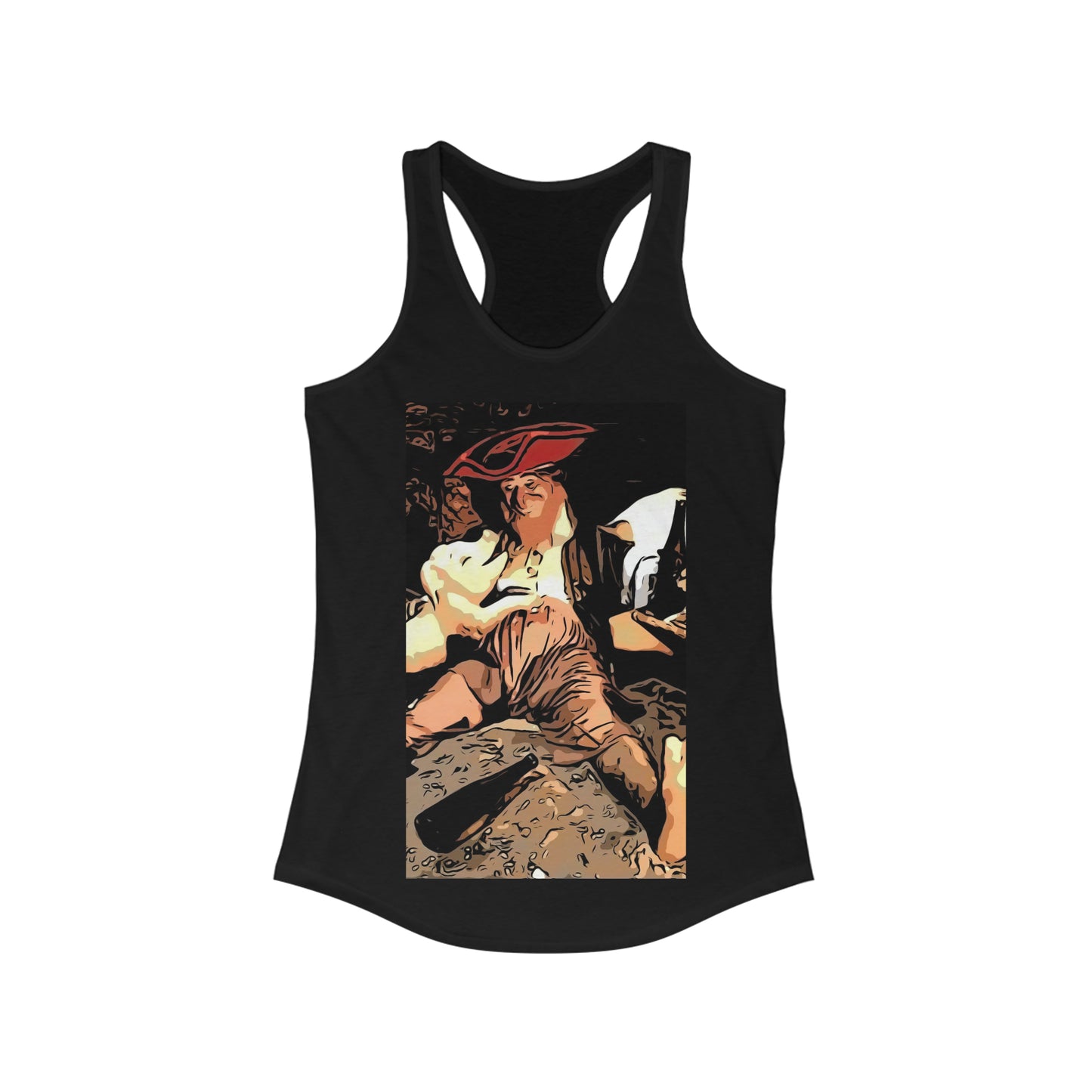 Women's Ideal Racerback Tank Painting of Disneyland Pirates of the Caribbean