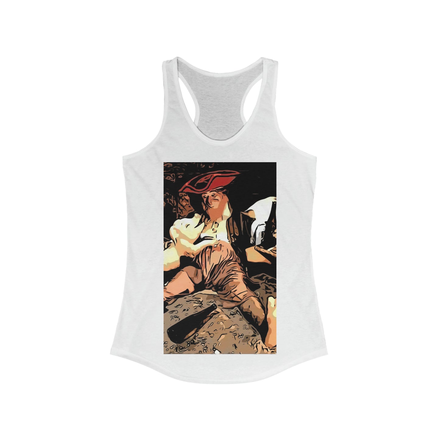 Women's Ideal Racerback Tank Painting of Disneyland Pirates of the Caribbean