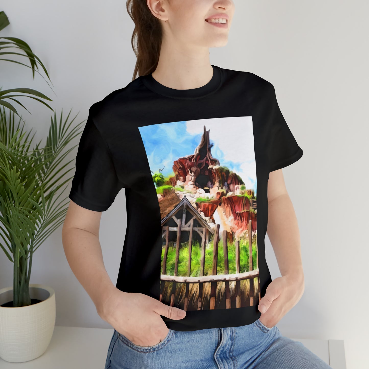 Unisex Jersey Short Sleeve Tee Painting of Disneyland ~ SPLASH MOUNTAIN