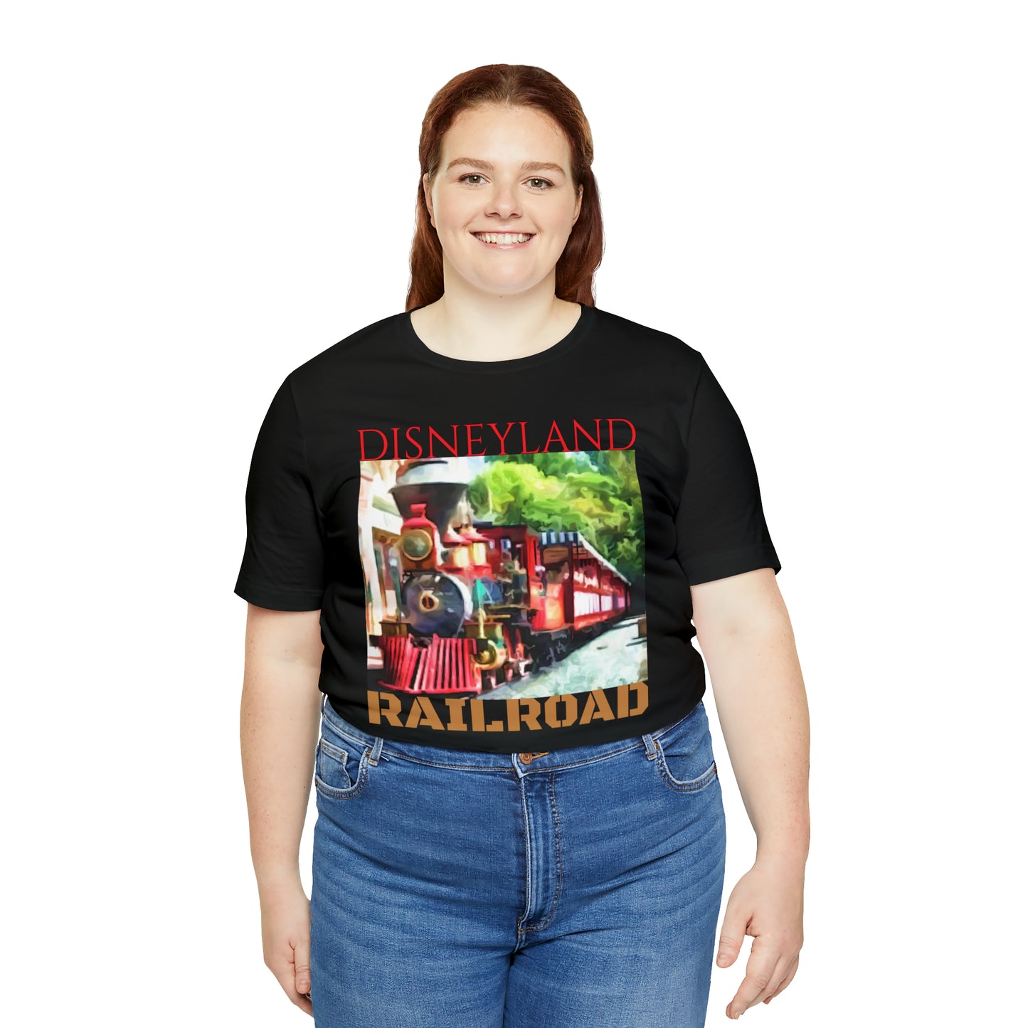 Unisex Jersey Short Sleeve Tee Painting of DISNEYLAND Train RAILROAD