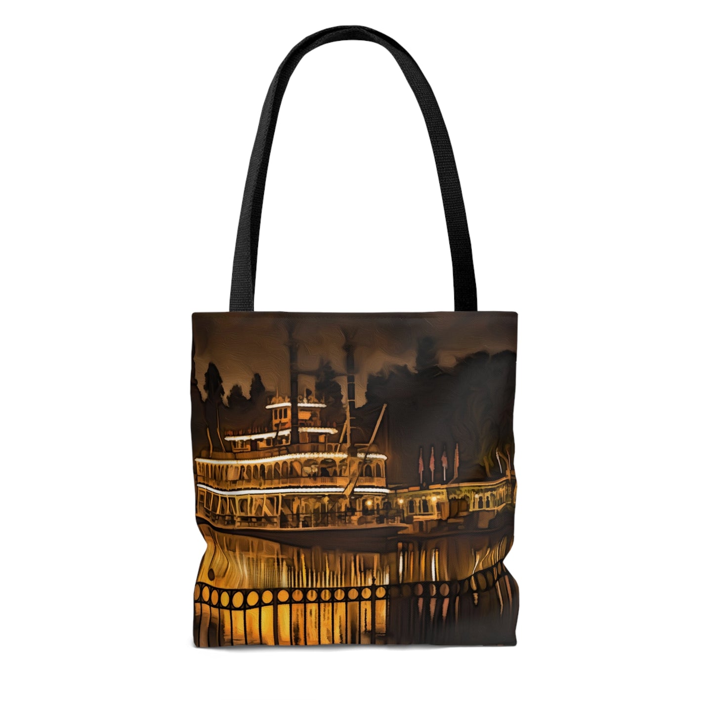 AOP Tote Bag Painting of Disneyland Resort The Mark Twain River Boat Ride