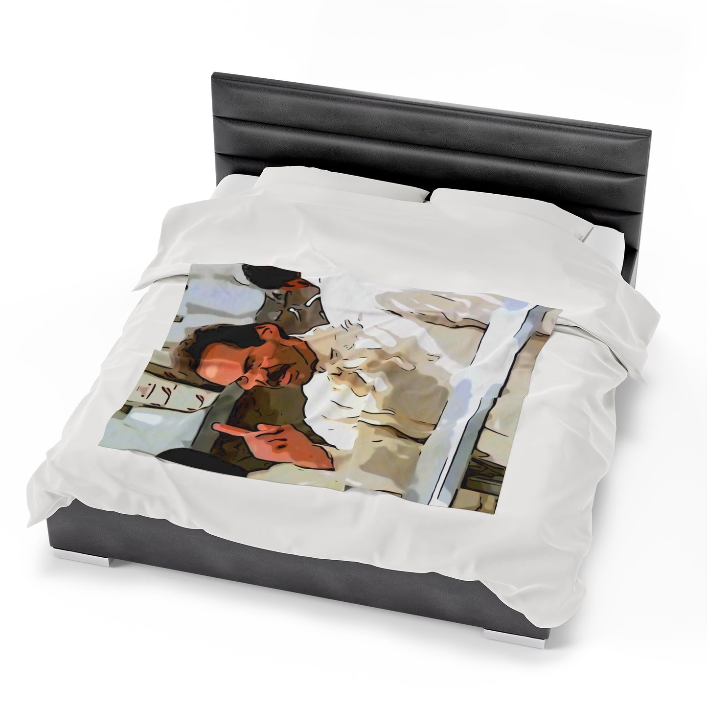Velveteen Plush Blanket ~painting of Seinfeld tv show ~ No Soup for you!