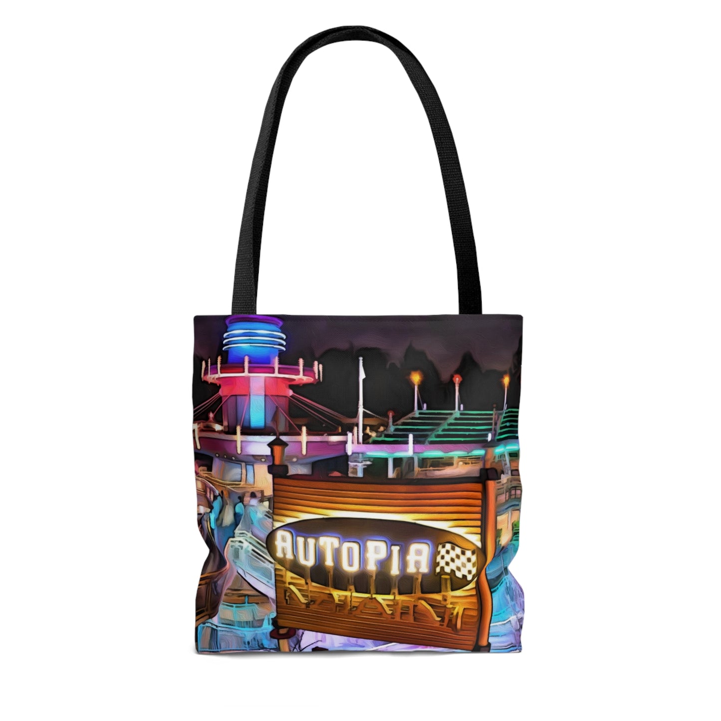 AOP Tote Bag Painting of Disneyland Resort Autopia Ride