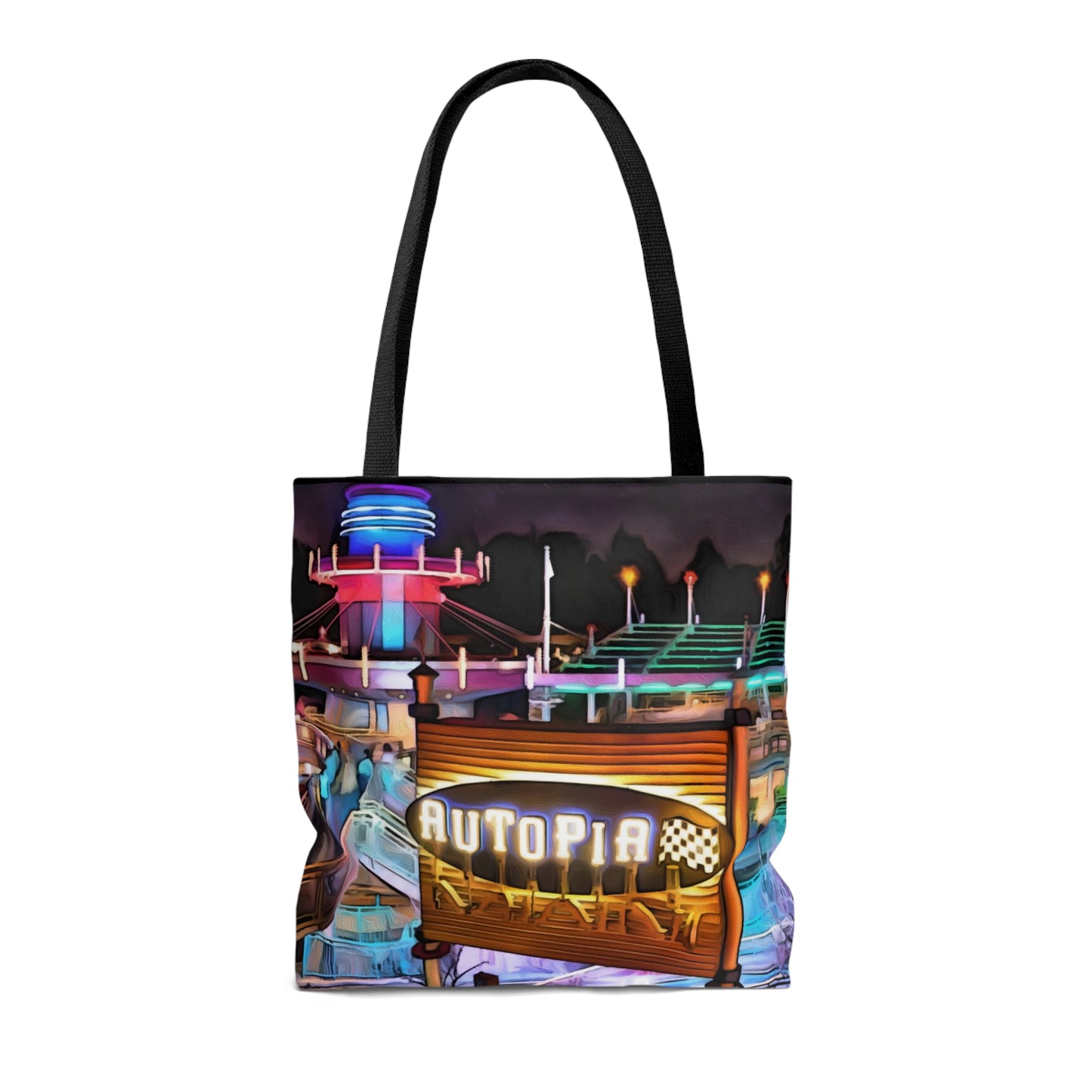 AOP Tote Bag Painting of Disneyland Resort Autopia Ride