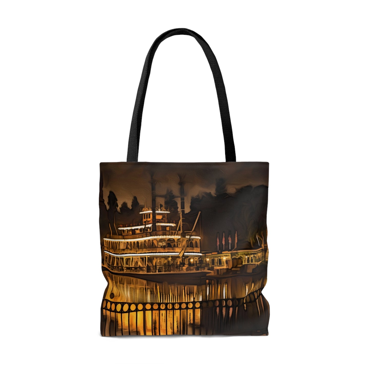 AOP Tote Bag Painting of Disneyland Resort The Mark Twain River Boat Ride