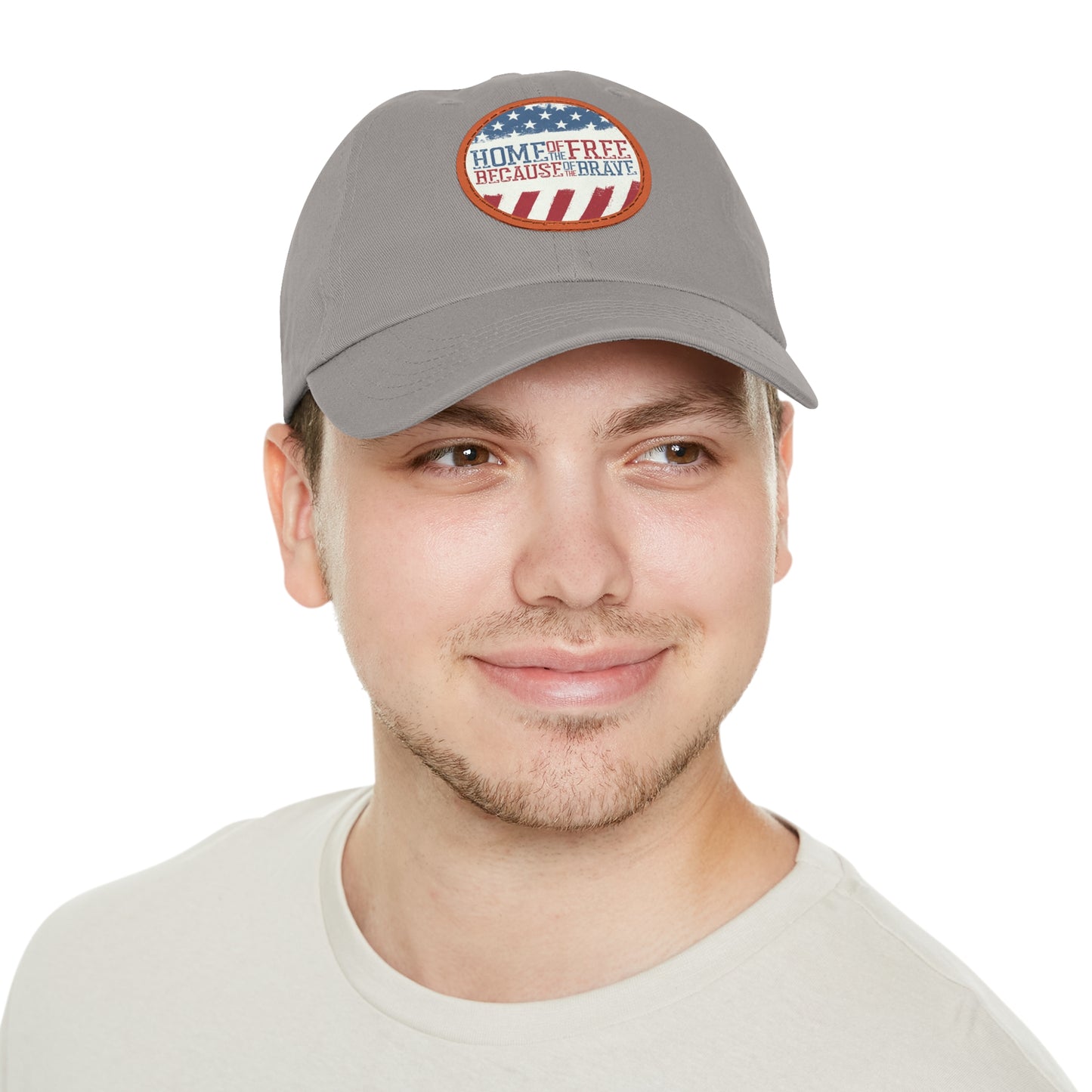 Dad Hat with Leather Patch (Round) Patriotic poster design