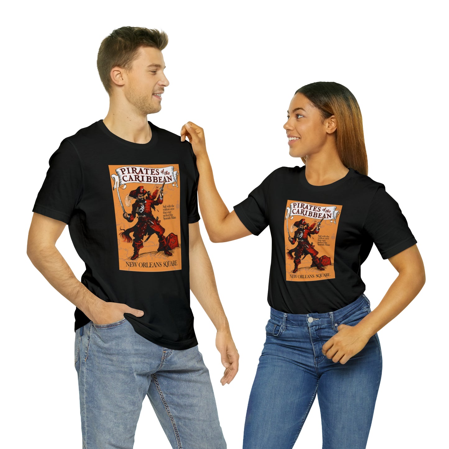 Unisex Jersey Short Sleeve Tee Painting of Disneyland Pirates of the Carribean