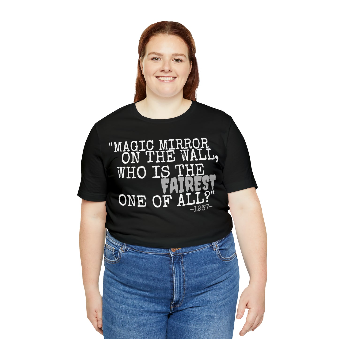 Unisex Jersey Short Sleeve Tee Disney Snow White movie quote magic mirror on the