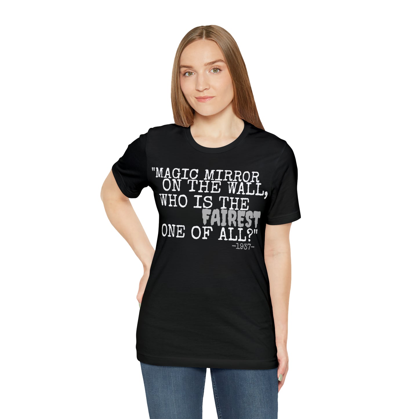 Unisex Jersey Short Sleeve Tee Disney Snow White movie quote magic mirror on the