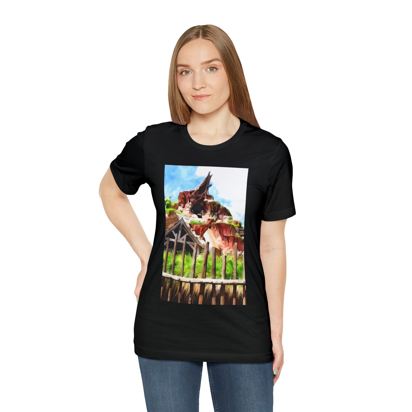 Unisex Jersey Short Sleeve Tee Painting of Disneyland ~ SPLASH MOUNTAIN
