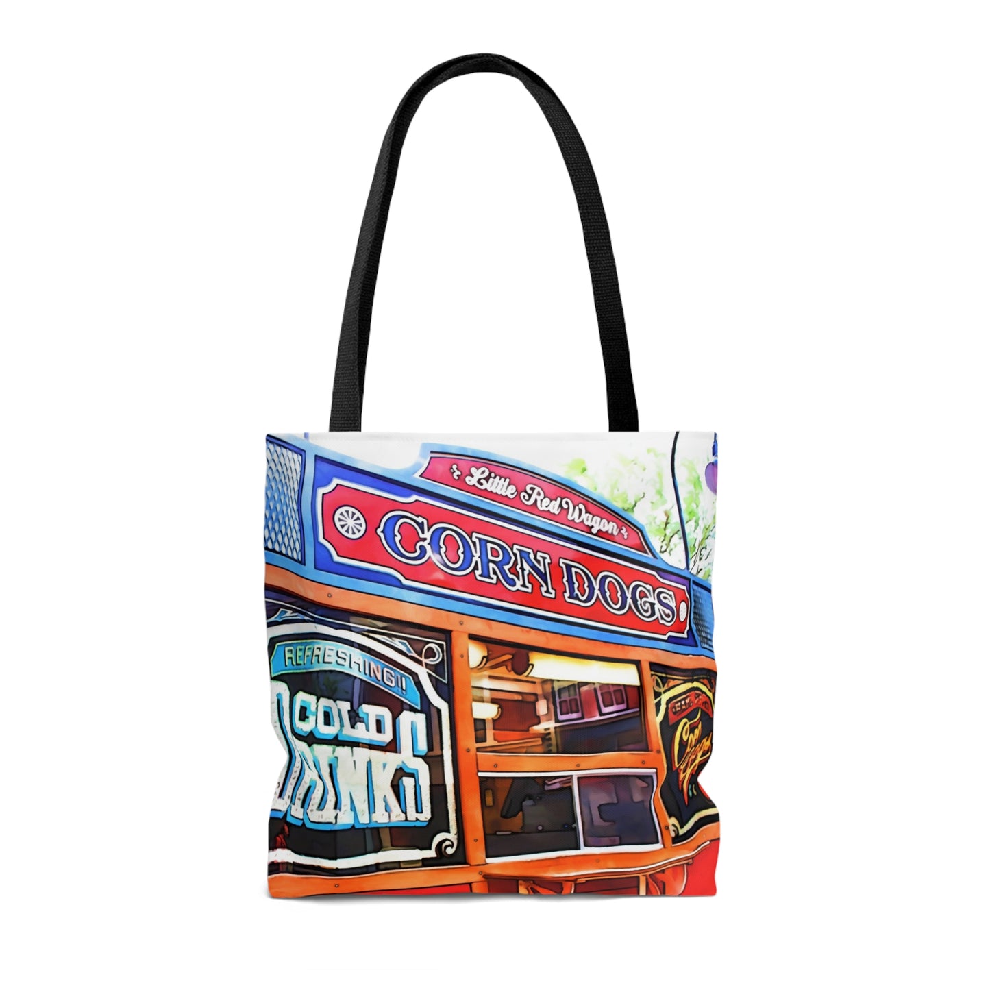 AOP Tote Bag Painting of Disneyland Resort ~ Little Red Wagon Corn Dog