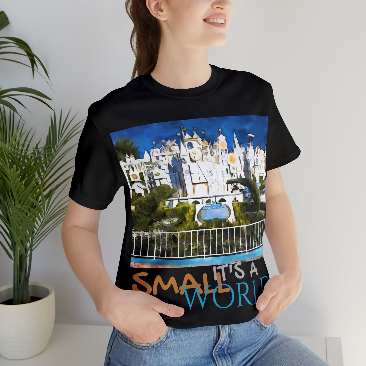 Unisex Jersey Short Sleeve Tee Painting of It's A Disney Thing! SMALL WORLD