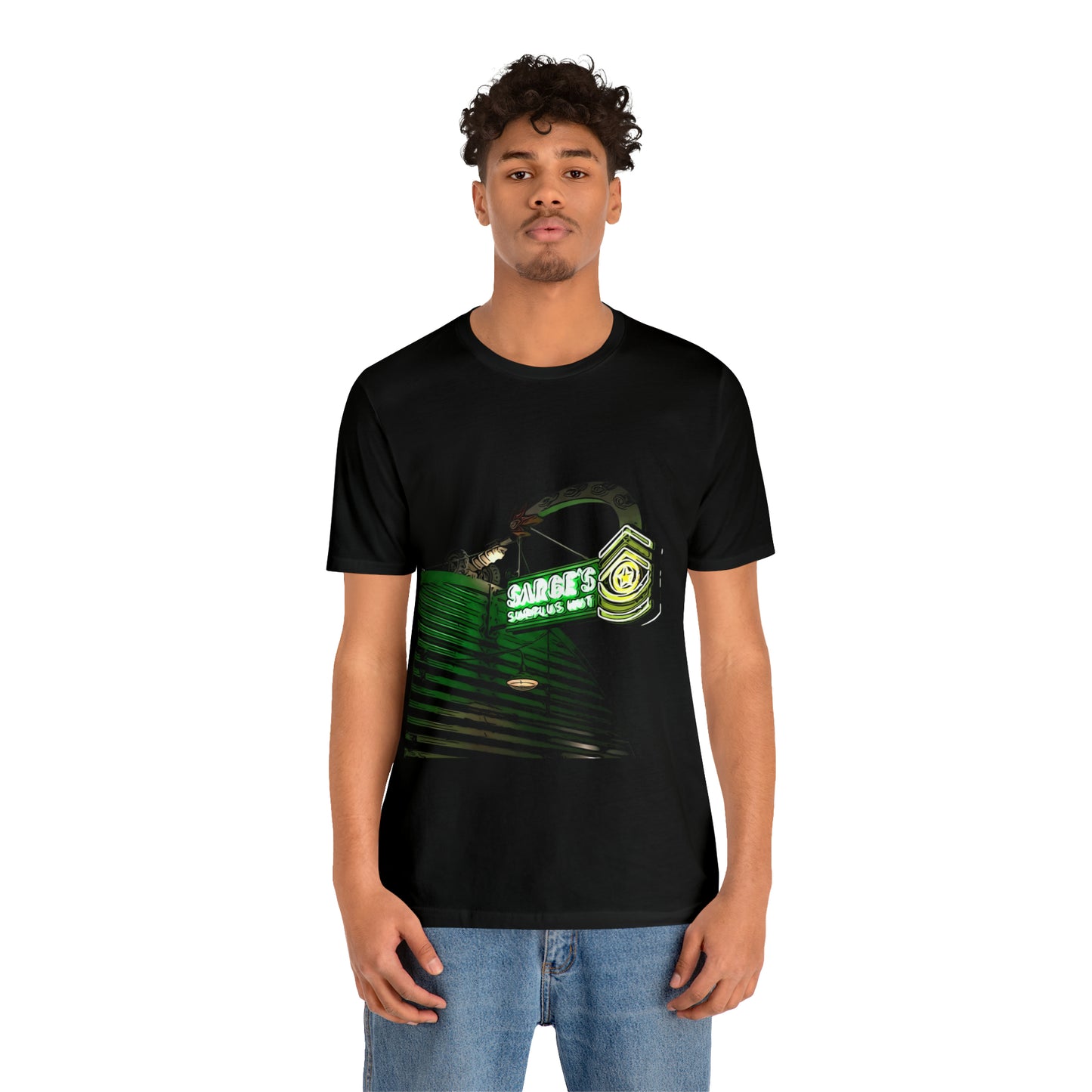 Unisex Jersey Short Sleeve Tee Painting of Disneyland Surge's Surplus Hut DCA