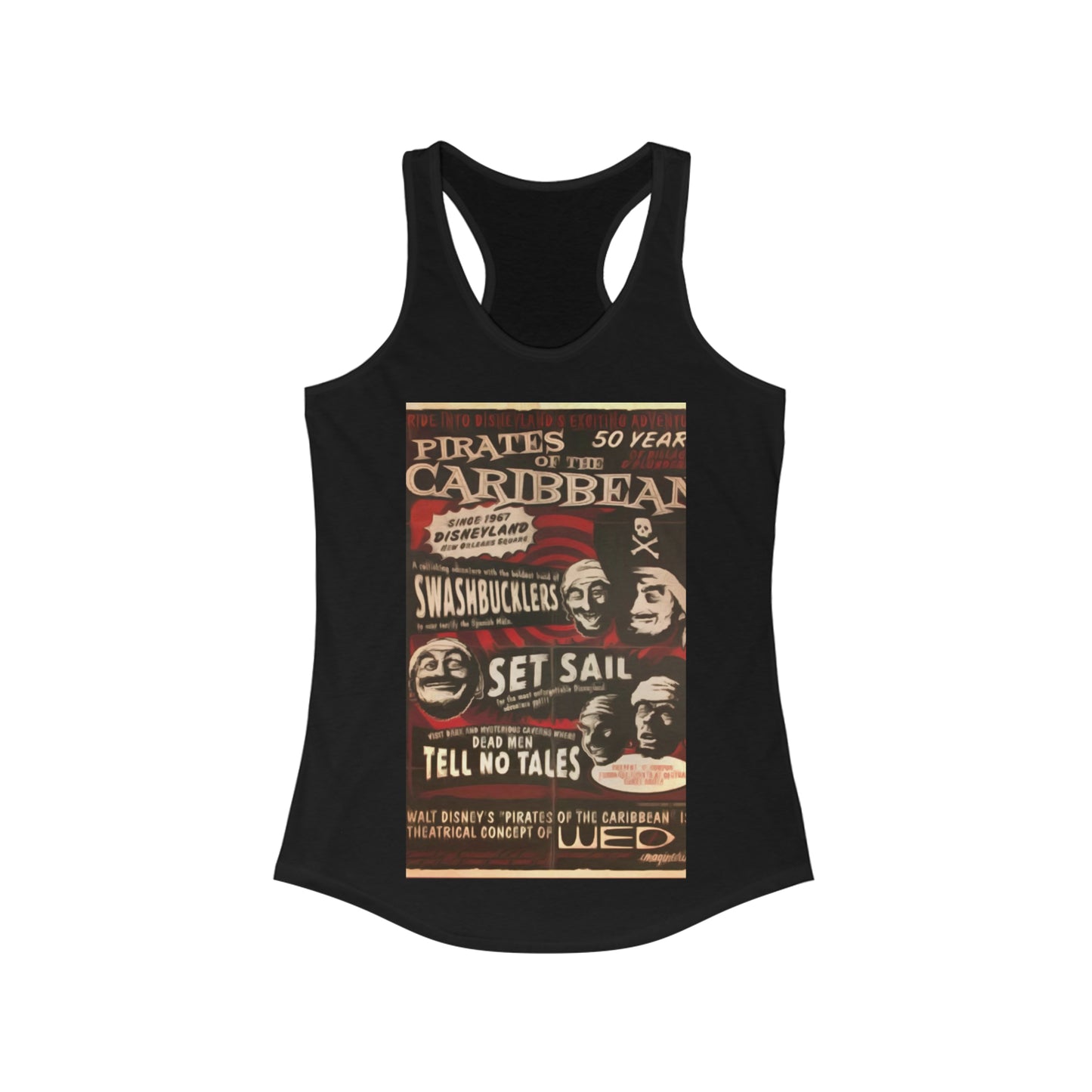 Women's Ideal Racerback Tank Painting Disneyland Pirates of the Caribbean Poster