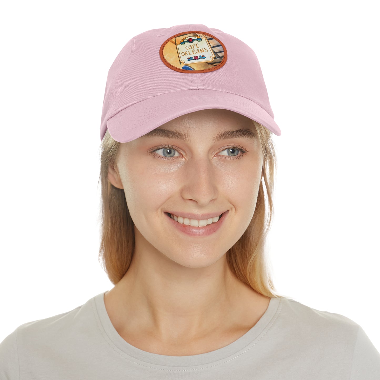 Dad Hat with Leather Patch (Round) Painting of Disneyland Resort Cafe Orlean's