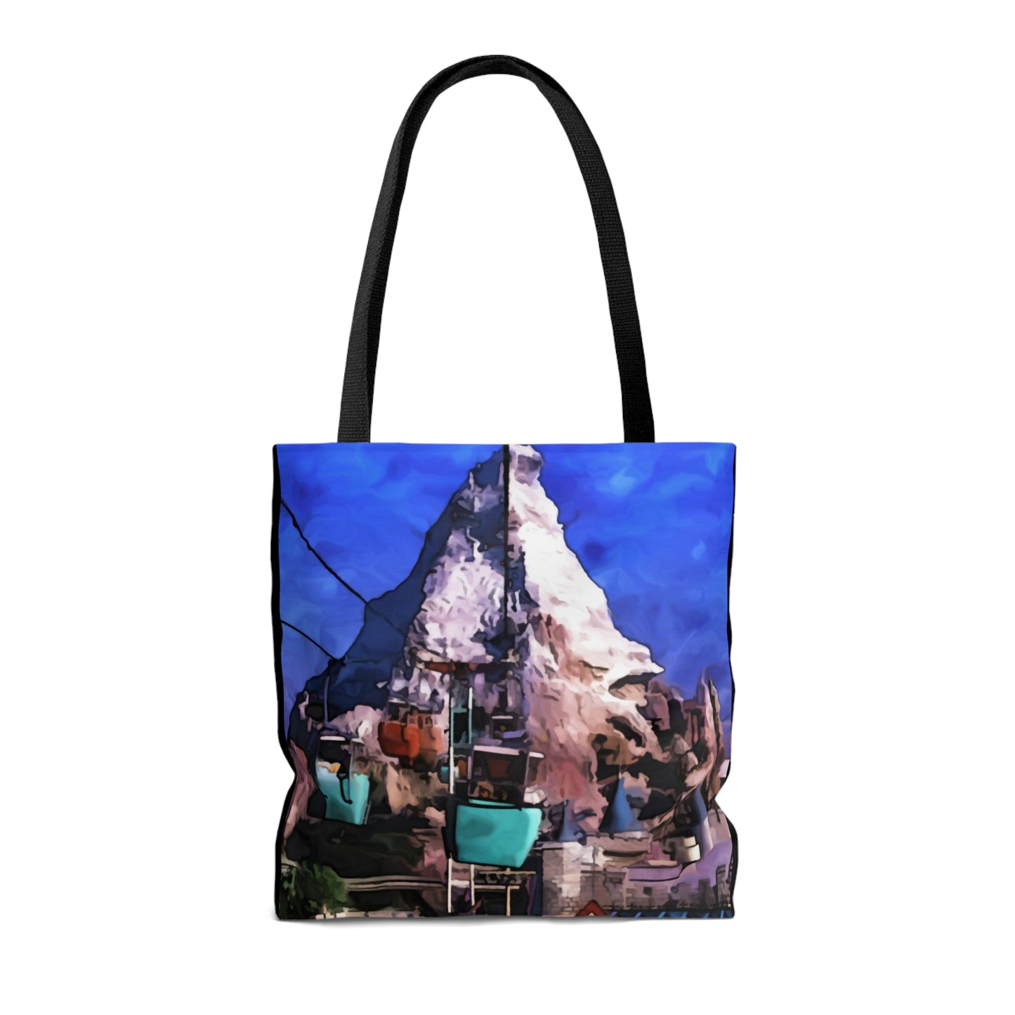AOP Tote Bag Painting of Disneyland Retro Ride Sky Buckets