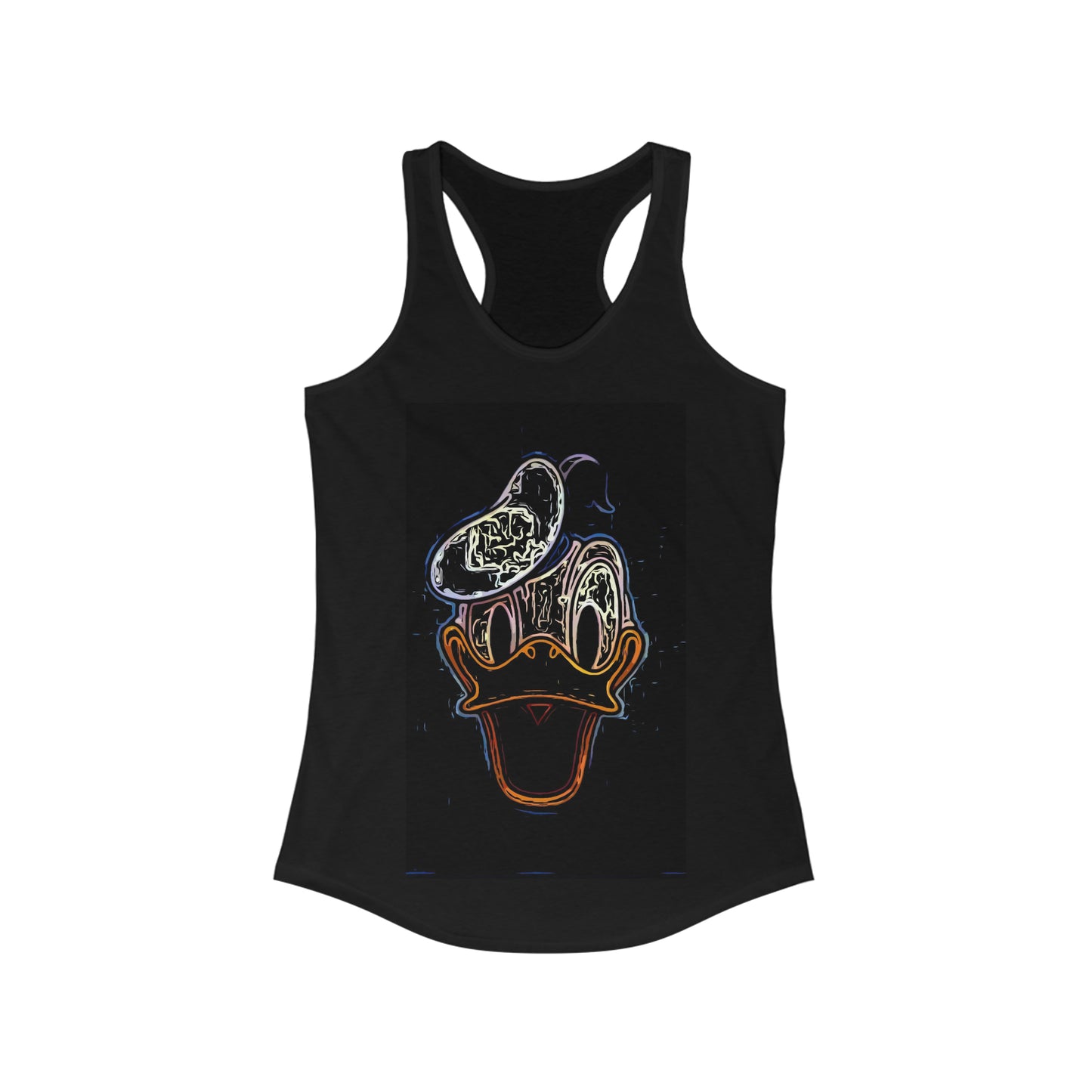Women's Ideal Racerback Tank Painting of Disney Donald Duck