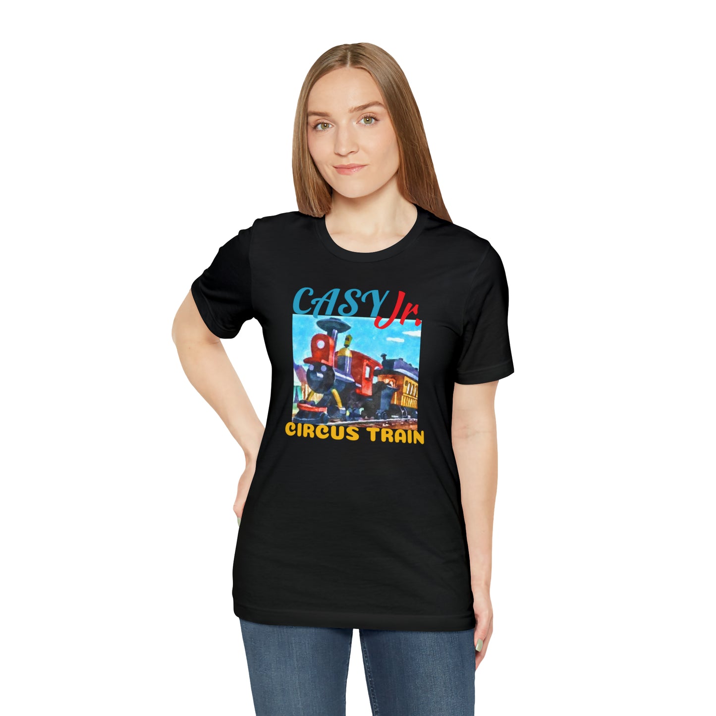 Unisex Jersey Short Sleeve Tee Painting of Disneyland ~JASEY JR Train Ride