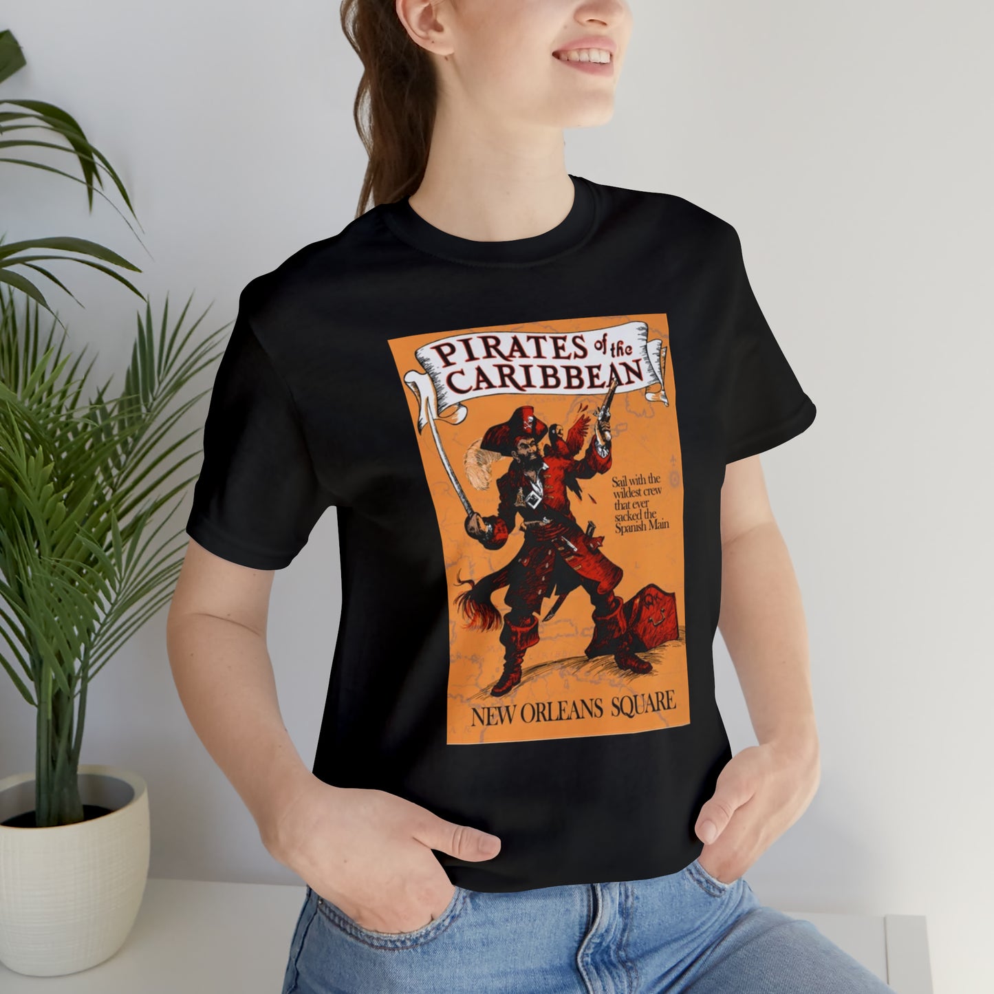 Unisex Jersey Short Sleeve Tee Painting of Disneyland Pirates of the Carribean