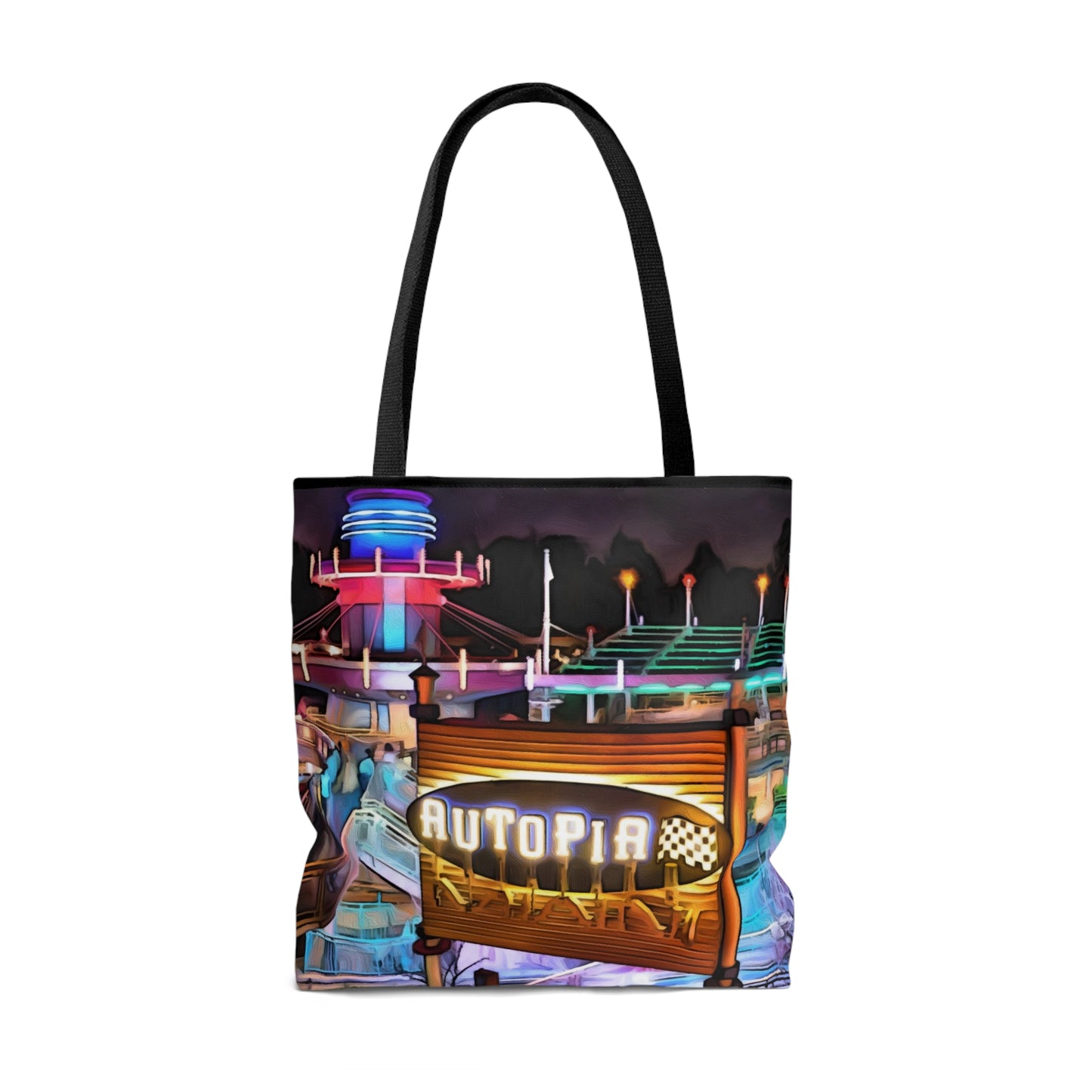 AOP Tote Bag Painting of Disneyland Resort Autopia Ride