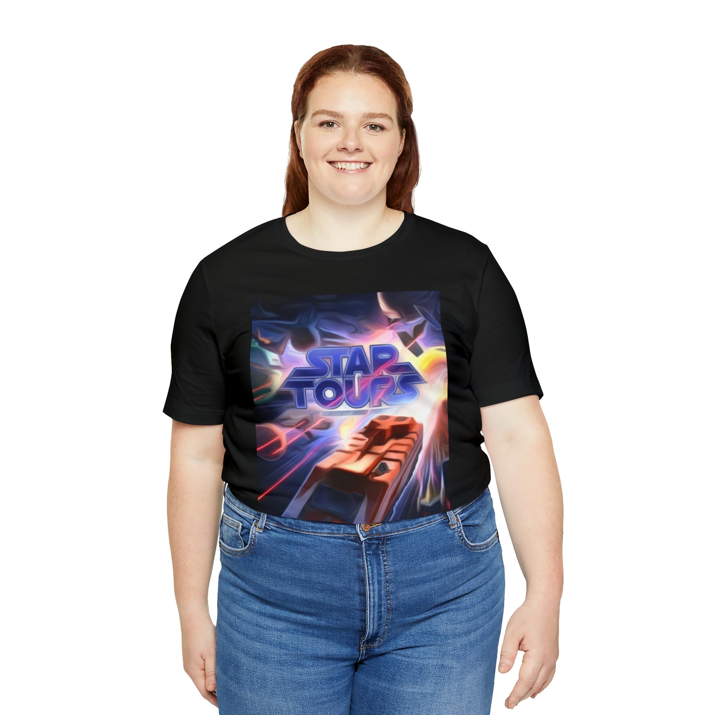 Unisex Jersey Short Sleeve Tee Painting of Disneyland STAR TOURS Poster