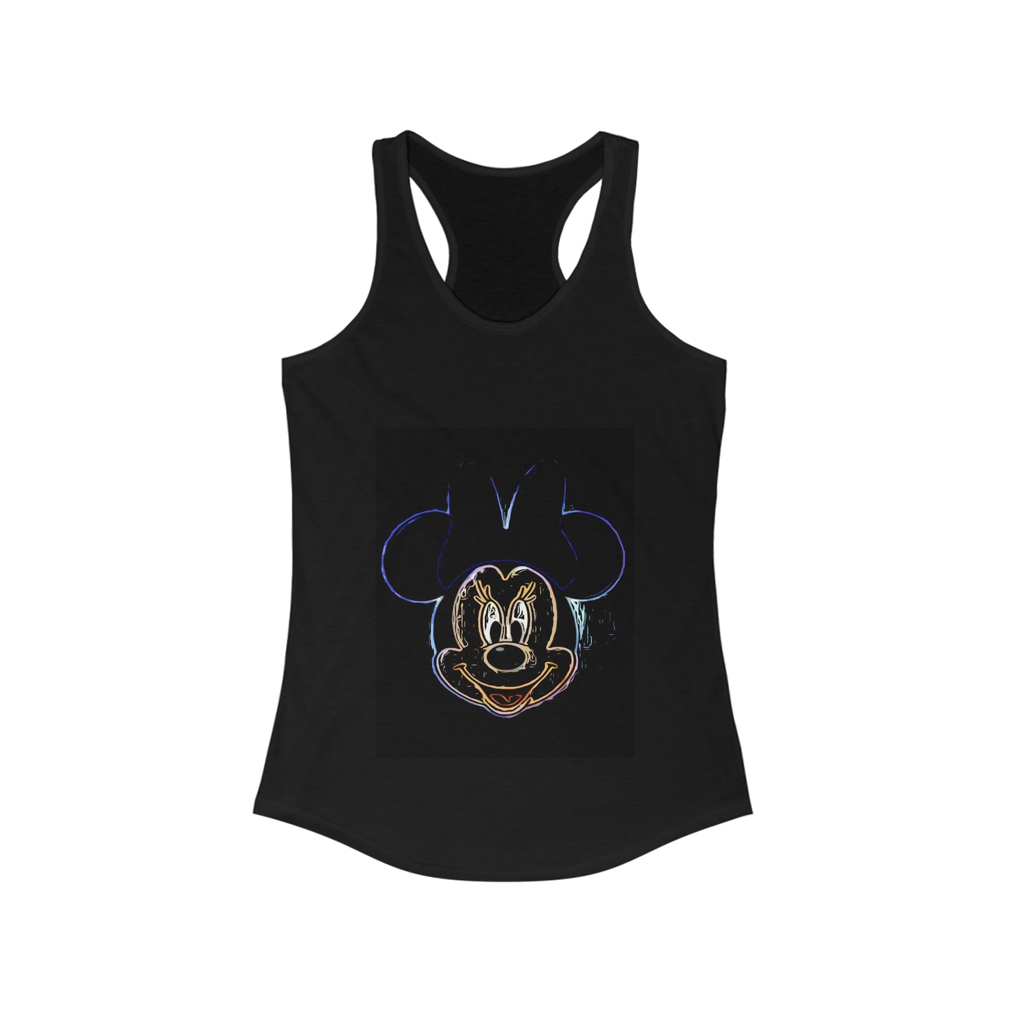Women's Ideal Racerback Tank Painting of Disney Minnie Mouse