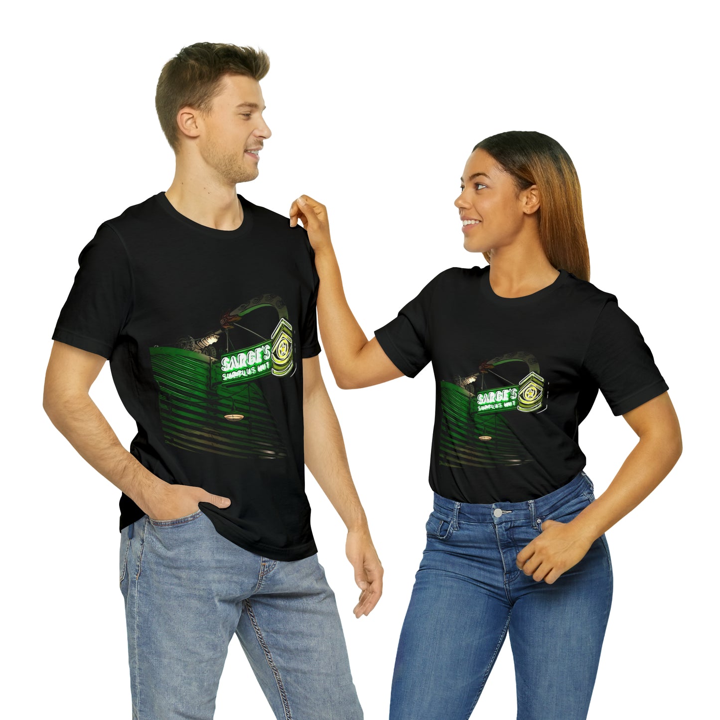 Unisex Jersey Short Sleeve Tee Painting of Disneyland Surge's Surplus Hut DCA