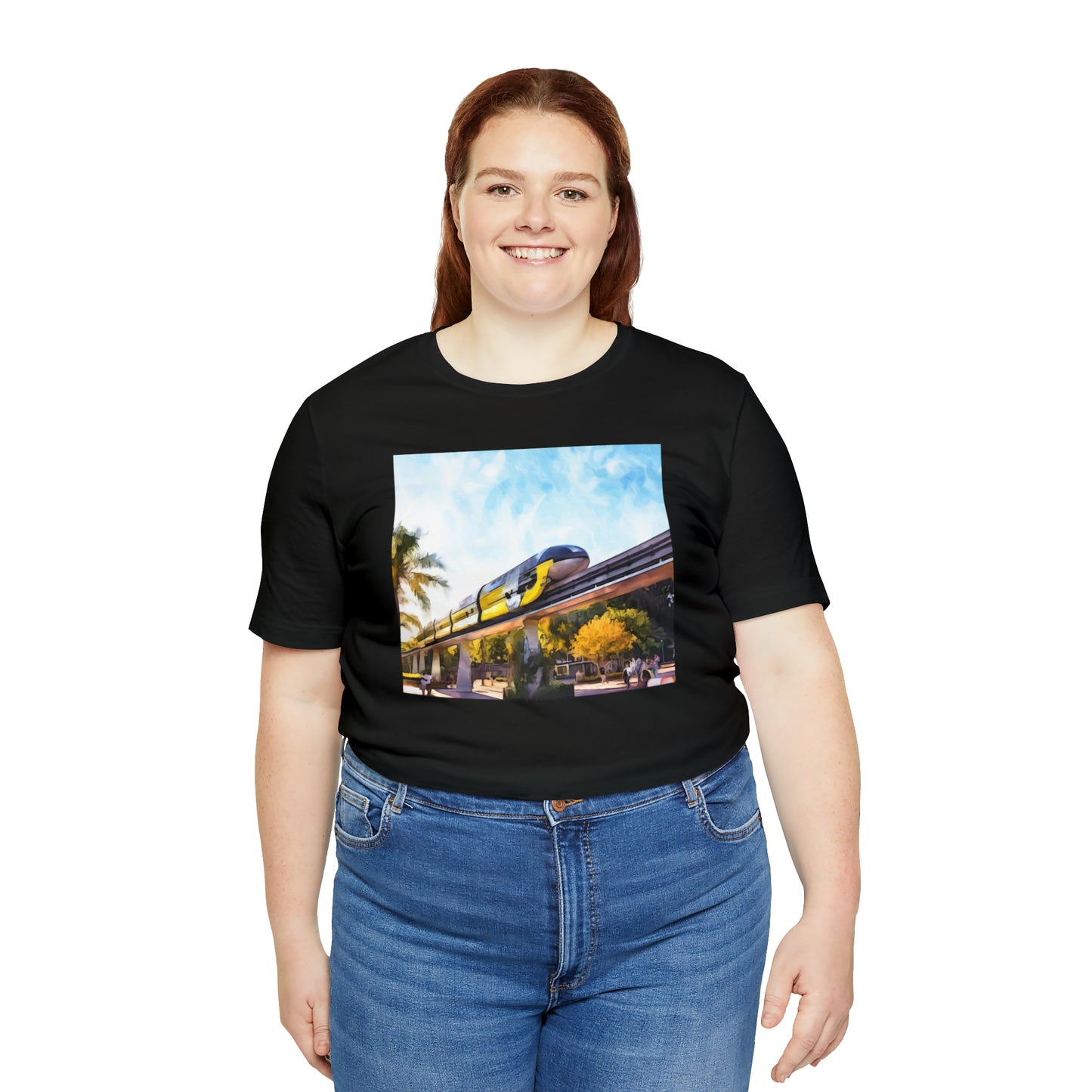 Unisex Jersey Short Sleeve Tee Painting of DISNEYLAND MONORAIL