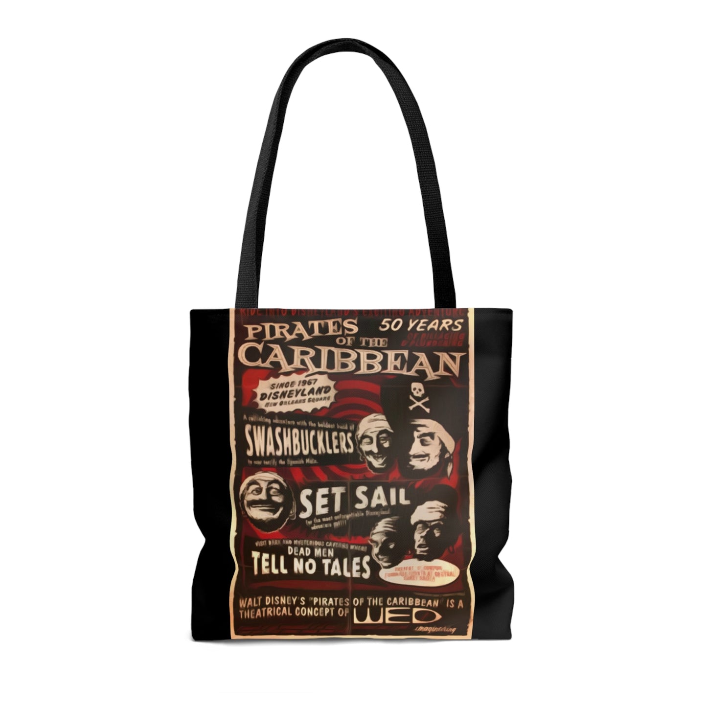 AOP Tote Bag Painting of Disneyland Pirates of the Carribean Vintage Poster