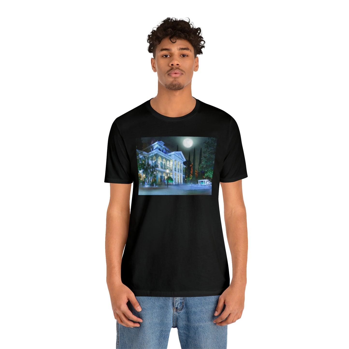 Unisex Jersey Short Sleeve Tee Painting of Disneyland the HAUNTED MANSION