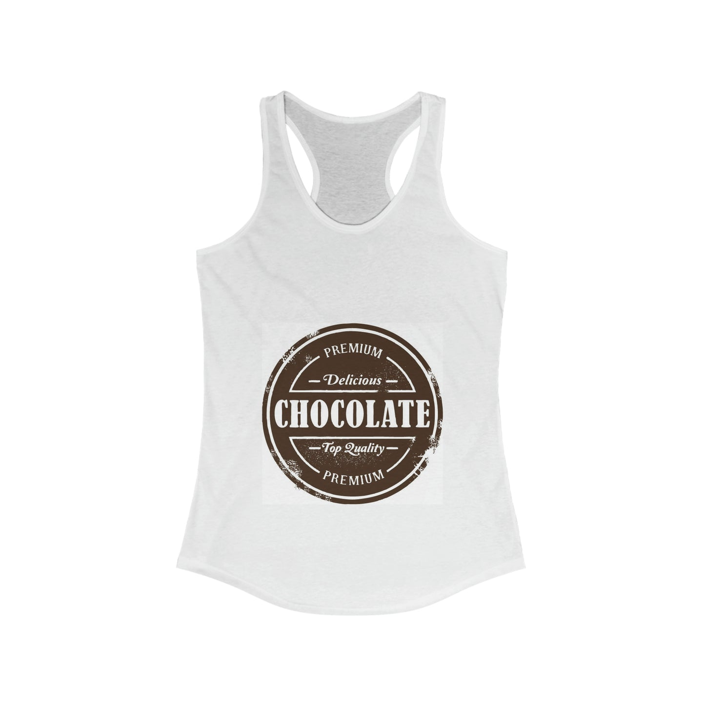 Women's Ideal Racerback Tank Vintage Style Chocolate Stamp