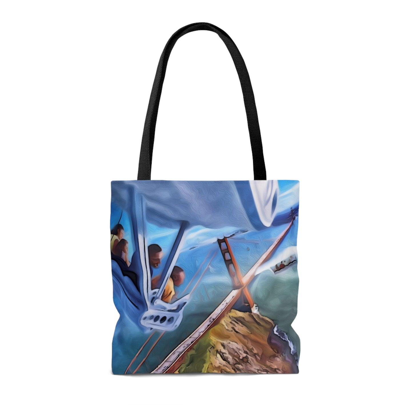 AOP Tote Bag Painting of Disneyland Resort DCA Sorin over California Ride Poster