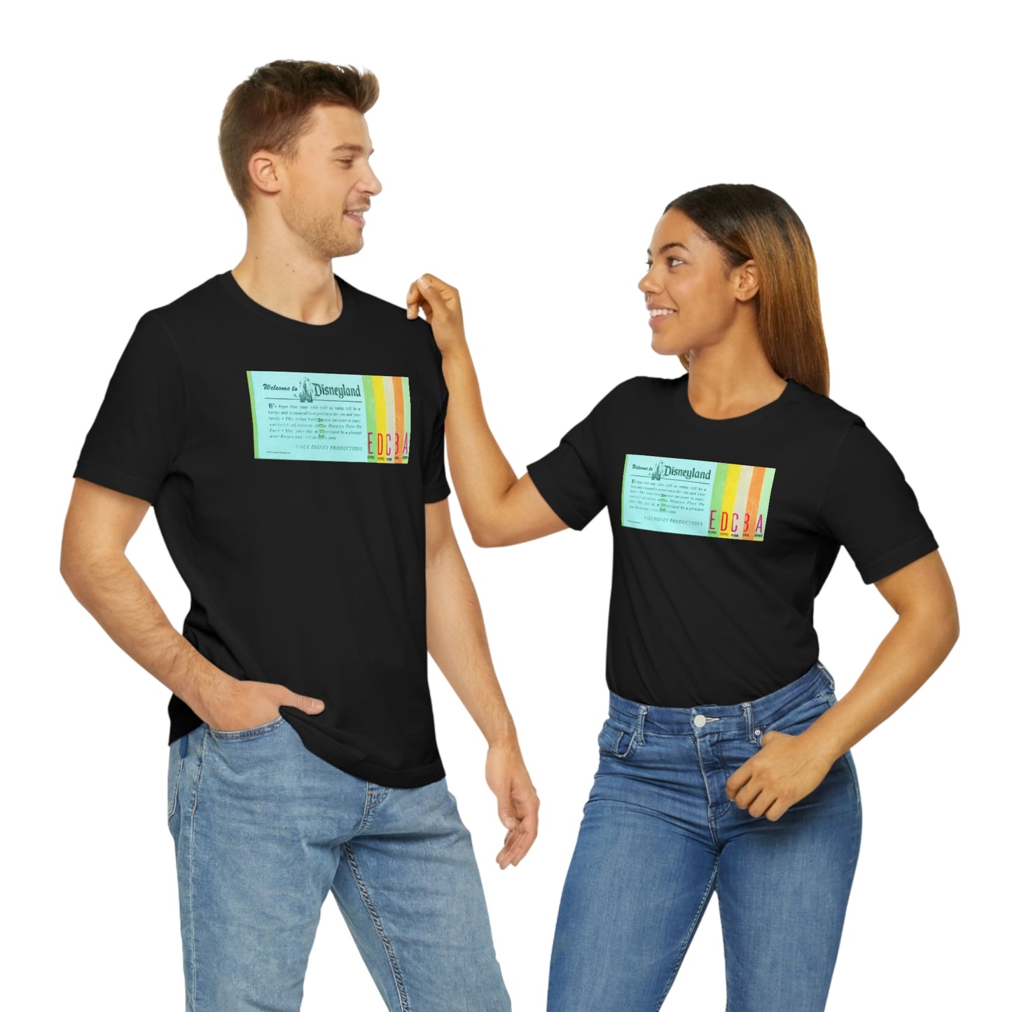 Unisex Jersey Short Sleeve Tee Disneyland vintage ticket stub - welcome