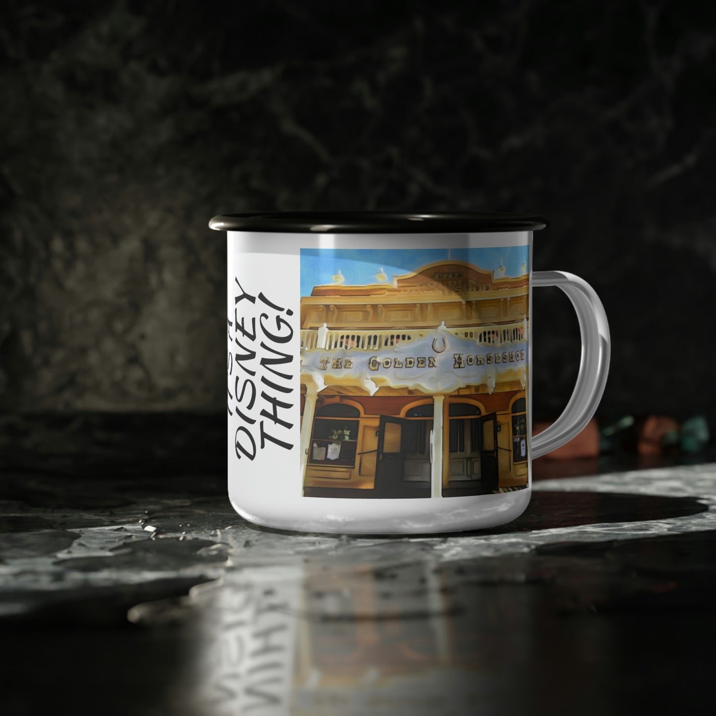 A Enamel Camp Cup Disneyland ~The Golden Horseshoe~ It's A Disney Thing!
