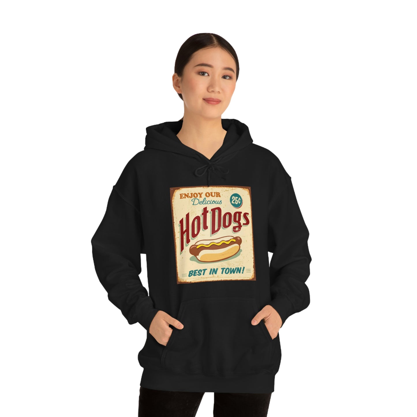 Unisex Heavy Blend™ Hooded Sweatshirt Vintage Hot Dogs Metal Sign
