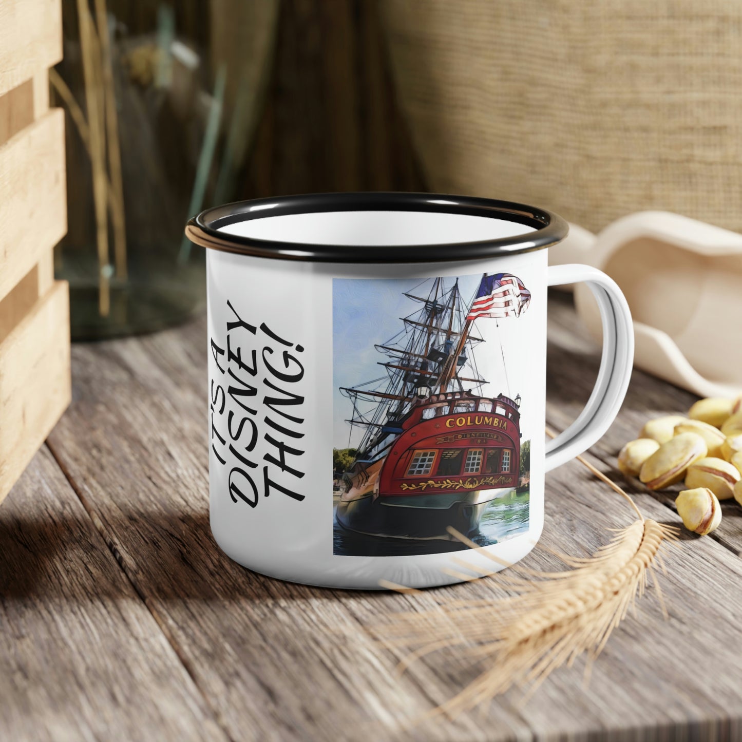 A Enamel Camp Cup Disneyland ~Sailing Ship Colombia~ It's A Disney Thing!