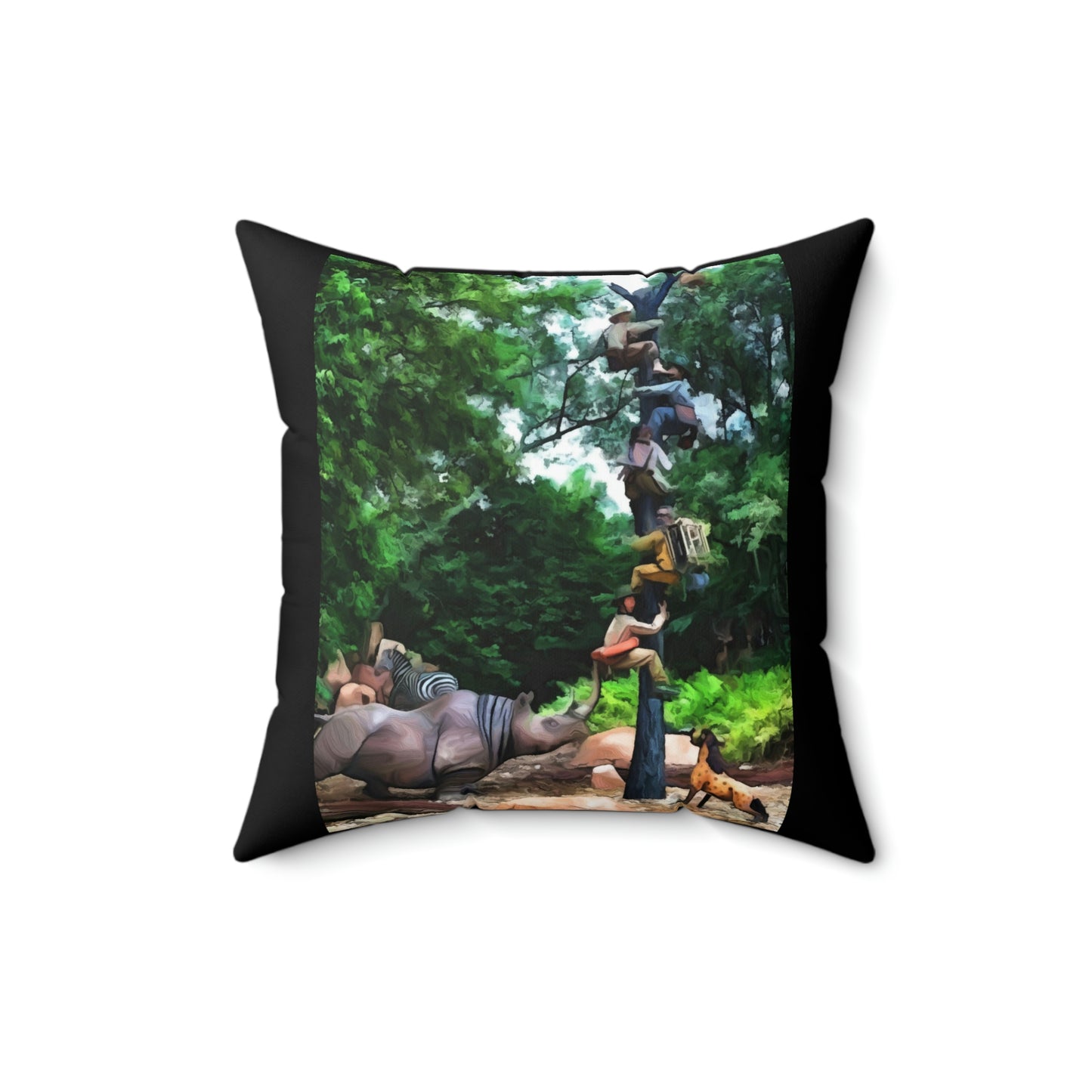 Spun Polyester Square Pillow Disneyland ~Jungle Cruise~ Ride
