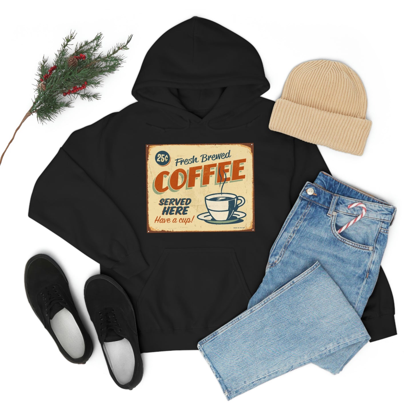 Unisex Heavy Blend™ Hooded Sweatshirt Vintage metal sign - Fresh Brewed