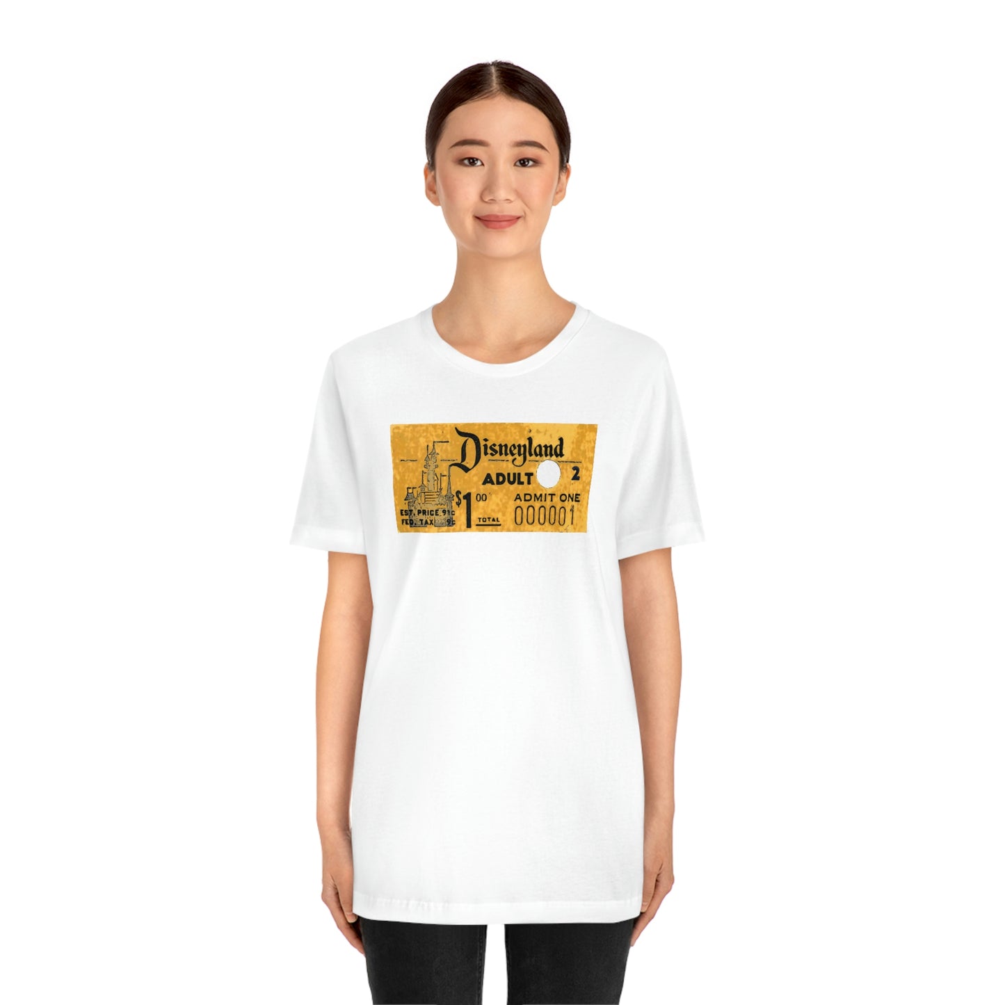 Unisex Jersey Short Sleeve Tee Disneyland vintage ticket stub - Adult